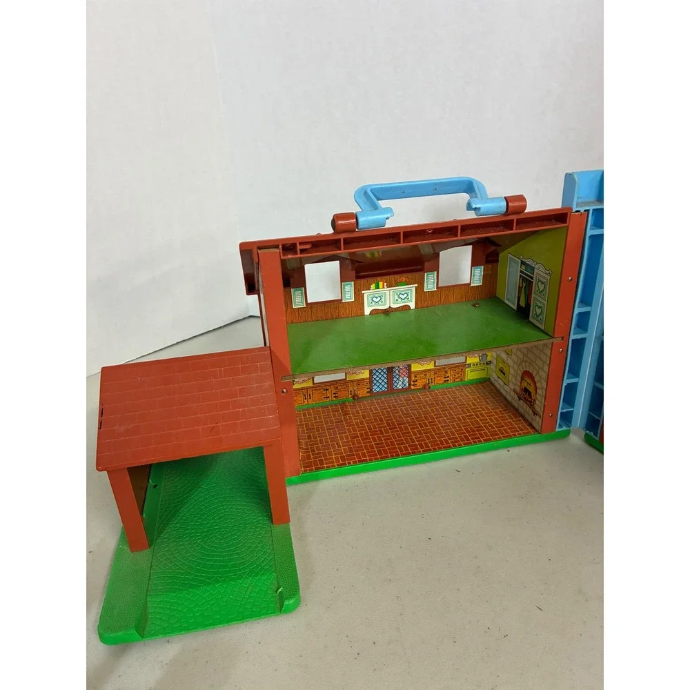 Vintage Fisher Price Little People Tudor Dollhouse 952 with Furniture‎ 1980s Toy